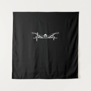 Swimming Heartbeat Swim Team Swimmer Women Girls Tapestry
