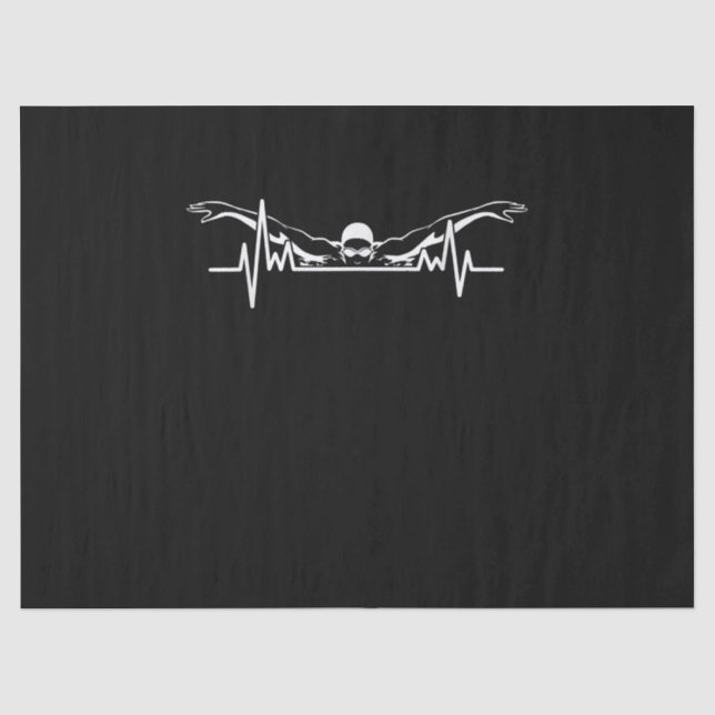 Swimming Heartbeat Swim Team  Swimmer Women Girls Tissue Paper (Front)