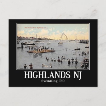 Swimming  Highlands  New Jersey  1910 Vintage Postcard by markomundo at Zazzle