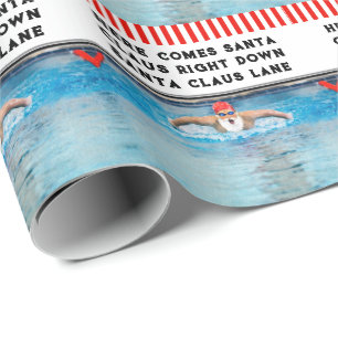 Swimming Holiday Gift Wrapping Paper