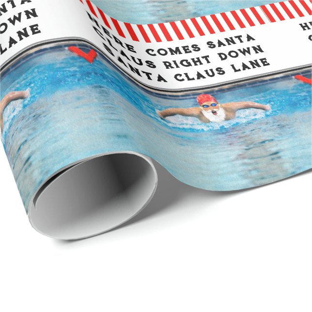 Swimming Holiday Gift Wrapping Paper (Roll Corner)