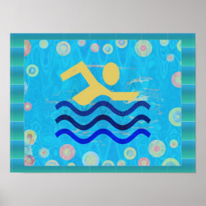 Swimming:  Hot Times Cool Mind Poster