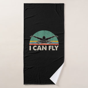 Swimming I Can Fly Funny Swimming Gifts Bath Towel