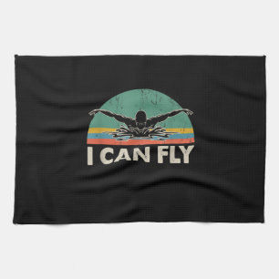 Swimming I Can Fly Funny Swimming Gifts Kitchen Towel