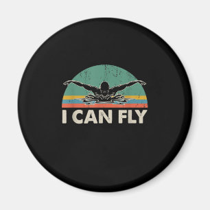 Swimming I Can Fly Funny Swimming Gifts Magnet