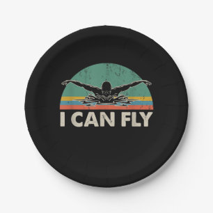 Swimming I Can Fly Funny Swimming Gifts Paper Plates