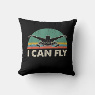 Swimming I Can Fly Funny Swimming Gifts Throw Pillow