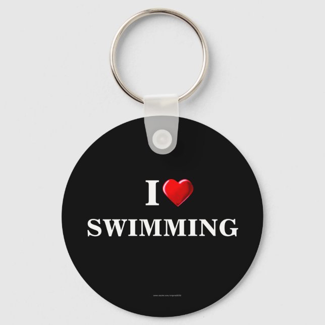 Swimming: I Love Swimming keychain (Front)