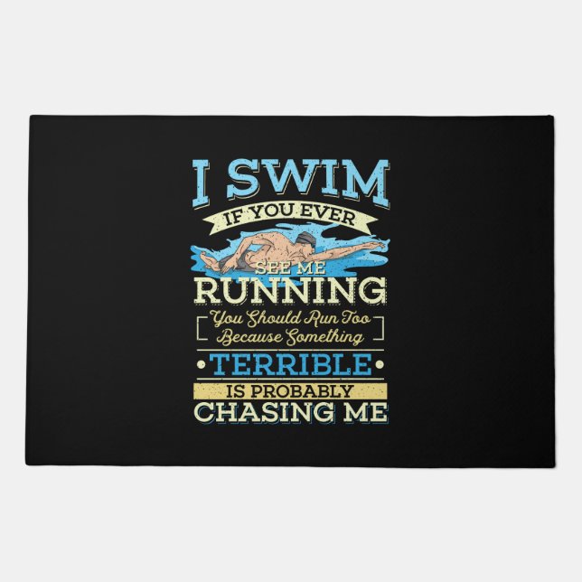 Swimming - I Swim Doormat (Front)