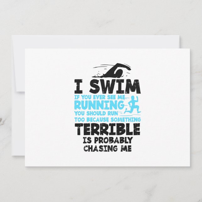 Swimming - I Swim  Invitation (Front)