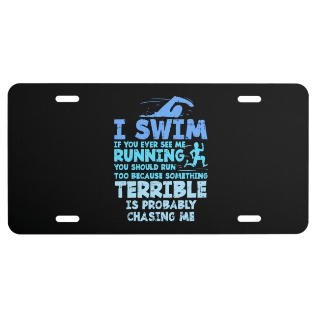 Swimming - I Swim License Plate (Front)