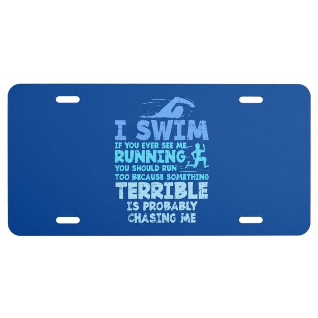 Swimming - I Swim License Plate (Front)