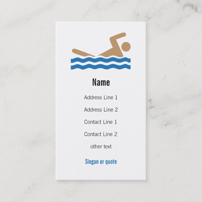 Swimming Icon Business Card (Front)