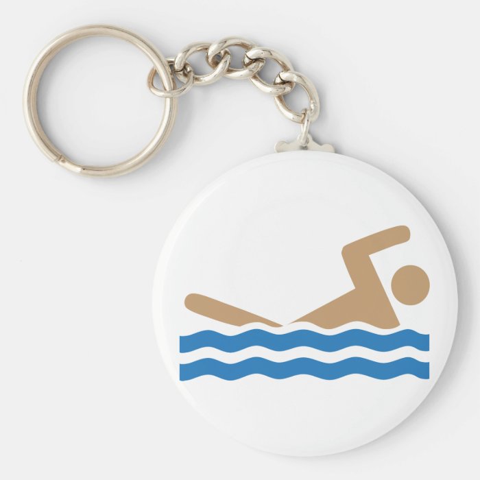 Swimming icon pictograph in color key chain