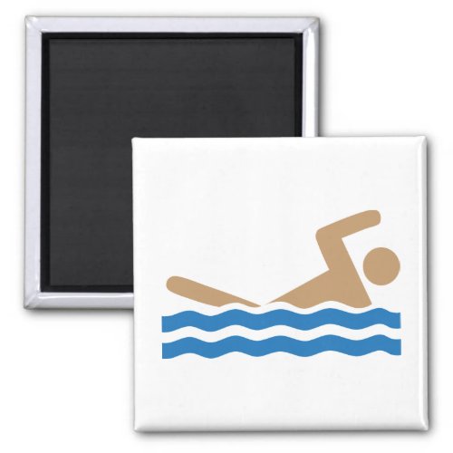 Swimming icon pictograph in color magnet