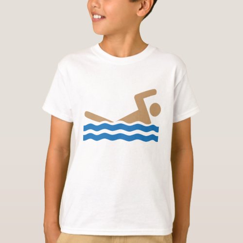 Swimming icon pictograph in color T_Shirt
