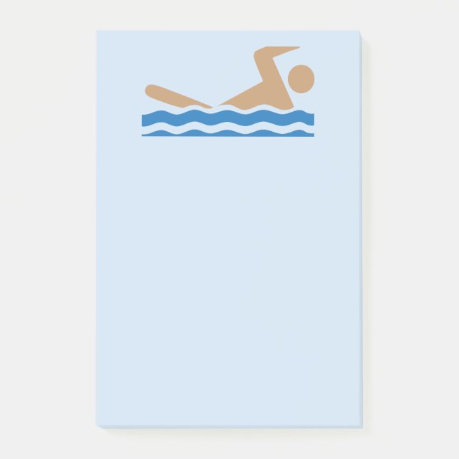 Swimming icon symbol in color post-it notes (Front)