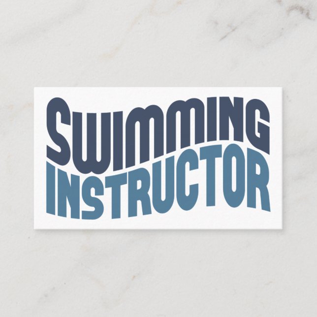 Swimming Instructor Business Cards (Front)