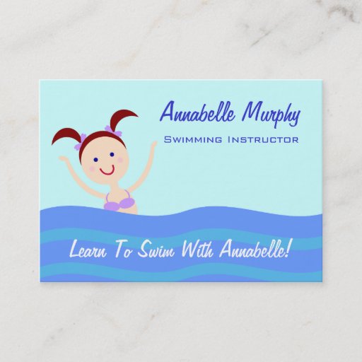 Customizable Swimming Instructor/Coach Business Card Template