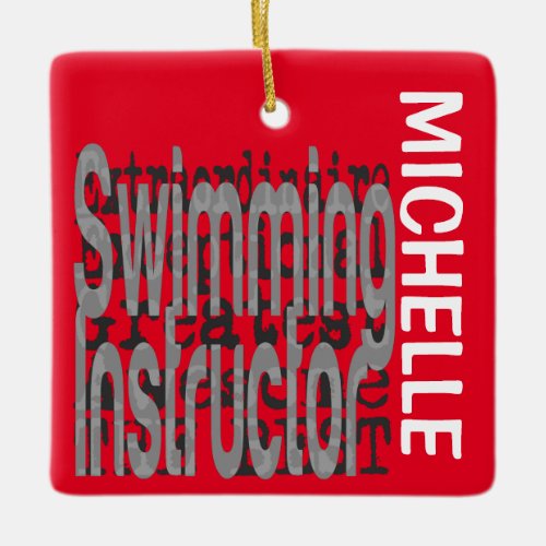 Swimming Instructor Extraordinaire CUSTOM Ceramic Ornament