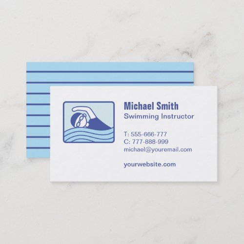 Swimming Instructor Lifeguard Business Card