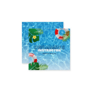 Swimming Instructor Square Business Card