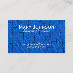 Swimming Instructor Swim Coach Swimming Teacher Business Card