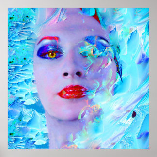 Swimming into the Blue Poster