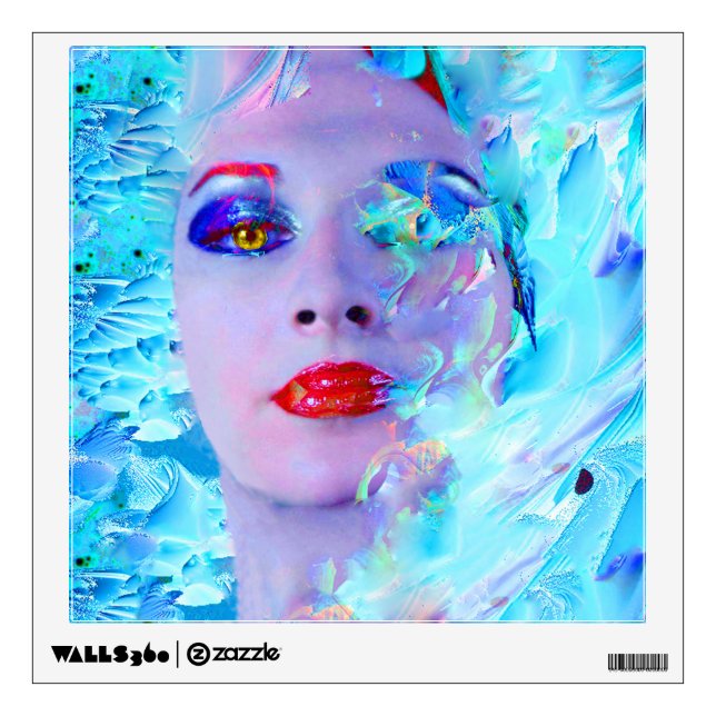 Swimming into the Blue Wall Sticker (Front)