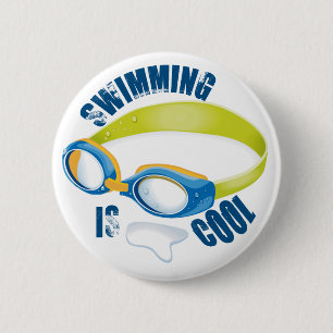 SWIMMING IS COOL BUTTON