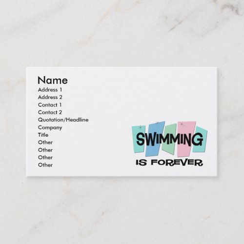 Swimming Is Forever Business Card Templates