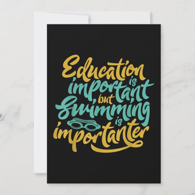Swimming Is Importanter Funny Swimmers Lover Gift Holiday Card (Front)