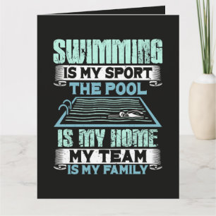 Swimming Is My Sport The Pool Is My Home Thank You Card