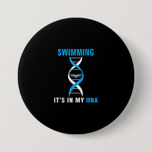Swimming Its In My DNA Funny SwimerSwim Cool Love Button