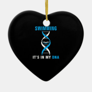 Swimming Its In My DNA Funny SwimerSwim Cool Love Ceramic Ornament