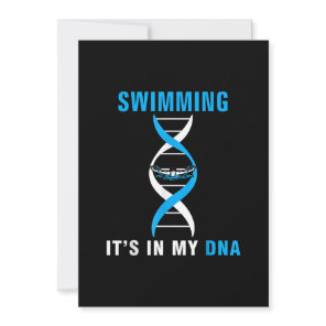 Swimming Its In My DNA Funny SwimerSwim Cool Love Holiday Card