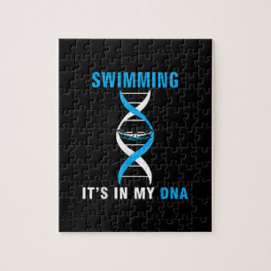 Swimming Its In My DNA Funny SwimerSwim Cool Love Jigsaw Puzzle