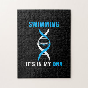 Swimming Its In My DNA Funny SwimerSwim Cool Love Jigsaw Puzzle