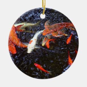 Swimming Koi Ceramic Ornament