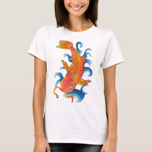 Swimming Koi Fish Illustration T-Shirt
