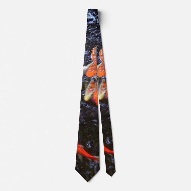 Swimming Koi Neck Tie (Front)