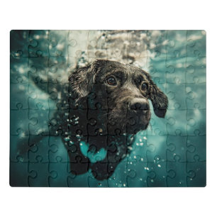 Swimming Labrador Puppy Underwater Design Jigsaw Puzzle