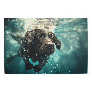 Swimming Labrador Puppy Underwater Design Metal Print