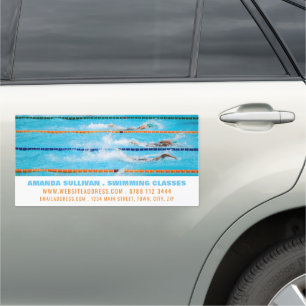 Swimming Lanes, Swimming Coach/Classes Car Magnet