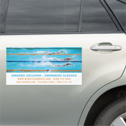 Swimming Lanes Swimming CoachClasses Car Magnet