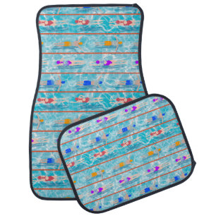 Swimming Laps Pool Swim Team Pattern Car Floor Mat