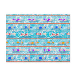 Swimming Laps Pool Swim Team Pattern Postcard
