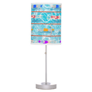 Swimming Laps Pool Swim Team Pattern Table Lamp