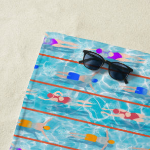 Swimming Laps Water Swim Team Beach Towel