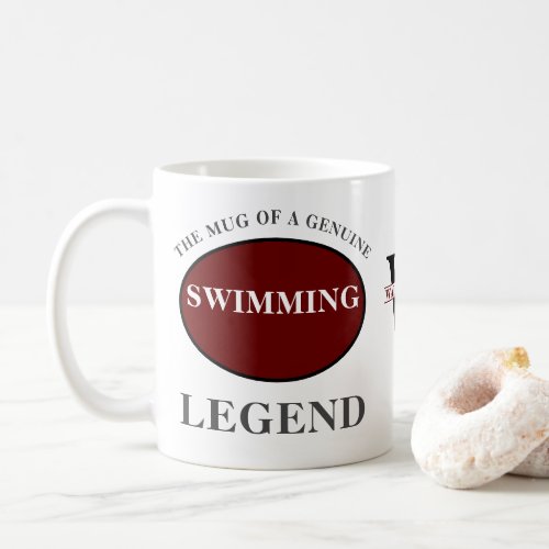 Swimming Legend Monogram Add Your Name Birthday Coffee Mug